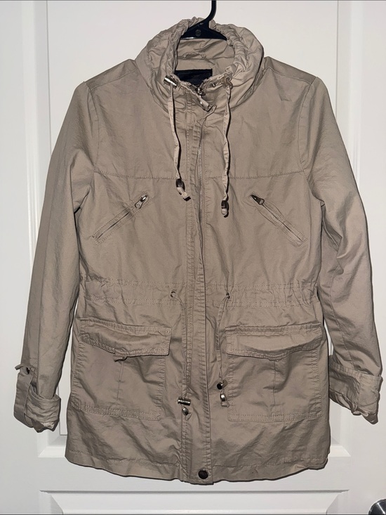 Miss London Jackets & Blazers - Miss London Taupe Drawstring Field Jacket